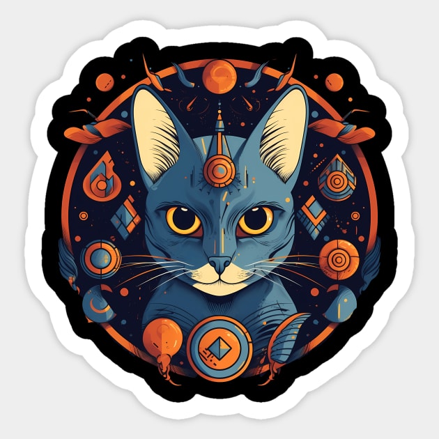 Egyptian Cat Halloween, Cat Lover Sticker by logiamerch